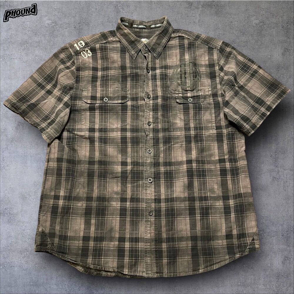 Harley-Davidson Sleeveless Collared Shirt XL Embroidered 2